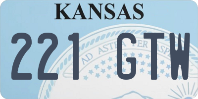 KS license plate 221GTW