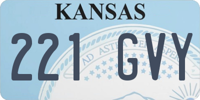KS license plate 221GVY