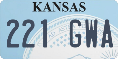 KS license plate 221GWA