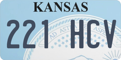 KS license plate 221HCV