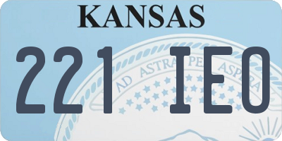 KS license plate 221IEO