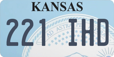KS license plate 221IHD