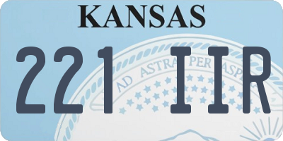 KS license plate 221IIR