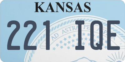 KS license plate 221IQE