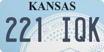 KS license plate 221IQK