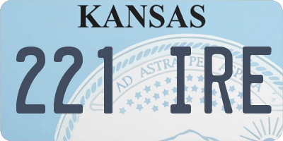 KS license plate 221IRE