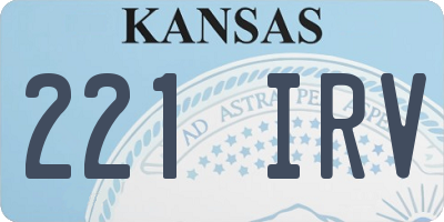 KS license plate 221IRV