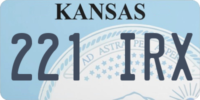 KS license plate 221IRX
