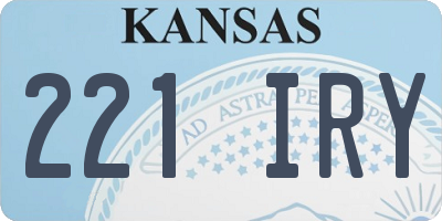 KS license plate 221IRY