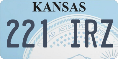 KS license plate 221IRZ