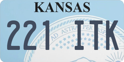 KS license plate 221ITK