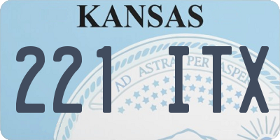 KS license plate 221ITX