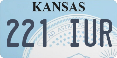 KS license plate 221IUR
