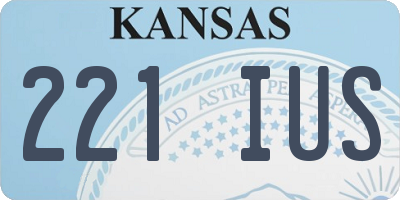 KS license plate 221IUS
