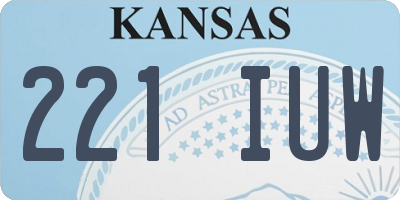 KS license plate 221IUW
