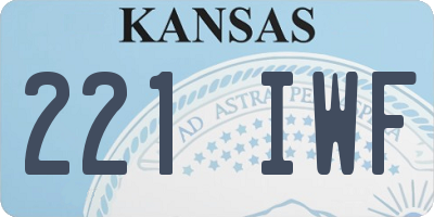KS license plate 221IWF