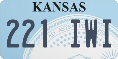 KS license plate 221IWI