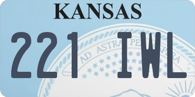 KS license plate 221IWL