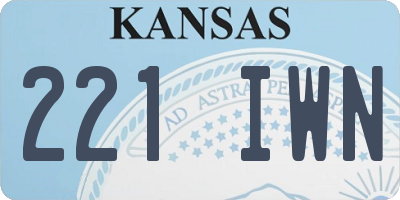 KS license plate 221IWN