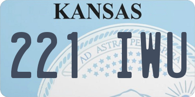 KS license plate 221IWU