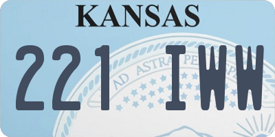 KS license plate 221IWW
