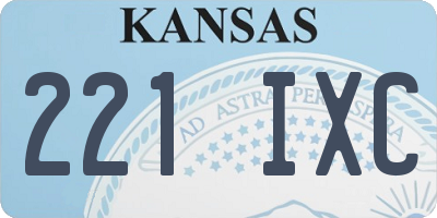 KS license plate 221IXC