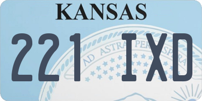 KS license plate 221IXD