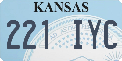 KS license plate 221IYC