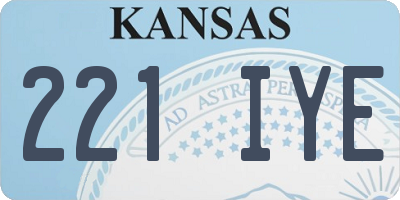 KS license plate 221IYE