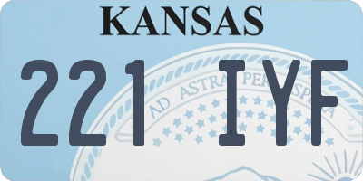 KS license plate 221IYF