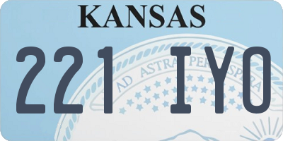 KS license plate 221IYO