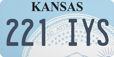 KS license plate 221IYS