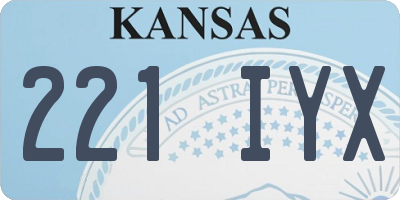 KS license plate 221IYX