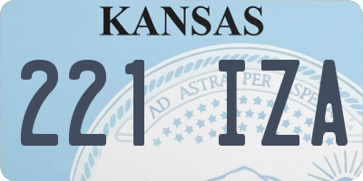 KS license plate 221IZA