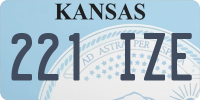 KS license plate 221IZE