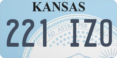 KS license plate 221IZO