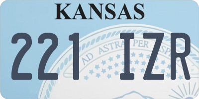 KS license plate 221IZR