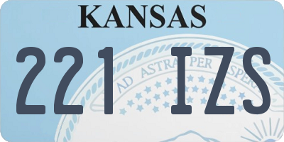 KS license plate 221IZS
