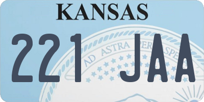 KS license plate 221JAA