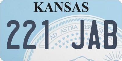 KS license plate 221JAB
