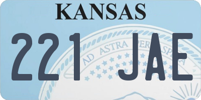 KS license plate 221JAE