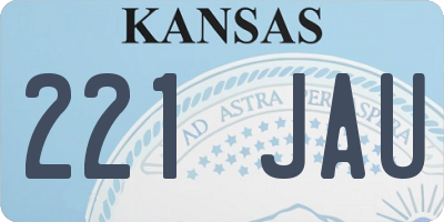 KS license plate 221JAU