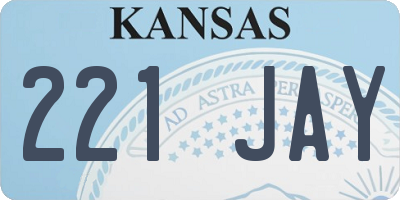KS license plate 221JAY