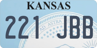 KS license plate 221JBB