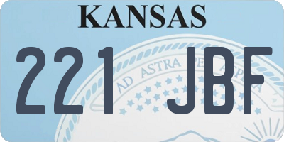 KS license plate 221JBF