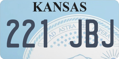 KS license plate 221JBJ