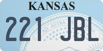 KS license plate 221JBL