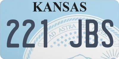 KS license plate 221JBS