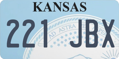 KS license plate 221JBX