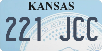 KS license plate 221JCC